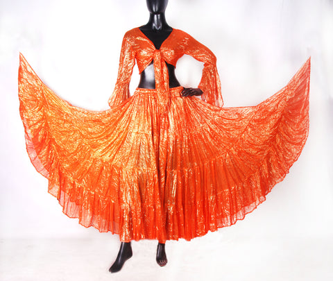 Lurex solid Skirt orange