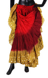 Wow Sari Bindi border Skirt red/burgundy/gold