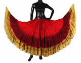 Wow Sari Bindi border Skirt red/burgundy/gold