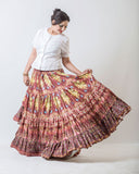 Digital Printed Skirt Shades Of Burgundy