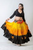 Tye Dye Skirt With Dyed Circle Yellow/Orange/Black