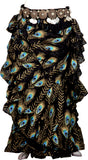 Block print skirt peacock