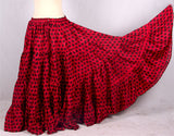 Polka Dot Skirt Block Print Red/Black