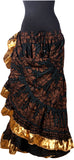 Block print skirt Barock Gold with shiny gold border
