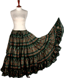 Block print skirt beauty skirt dark green