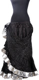 Lurex solid Skirt black with silver border