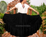 Solid color Skirt black 100% cotton