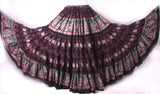 Block print skirt magenta/pink