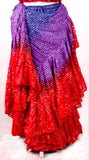 Lurex skirt red/purple/blue