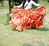 Jaipur Fusion Skirt Orange Burgundy