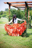 Jaipur Fusion Skirt Orange Burgundy