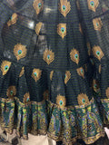 Digital print Skirt peacock