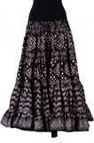 Block print assuit skirt brown/silver in polyester