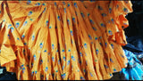 Block print peacock skirt orange