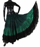 Wow Sari Bindi border Skirt green/black