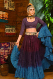 Lurex 3Tone Skirt burgundy/purple/turquoise
