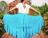 Solid color Skirt turquoise 100% cotton