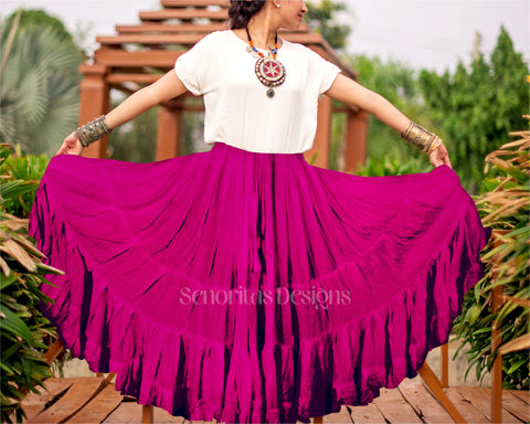 Solid color Skirt magenta 100% cotton