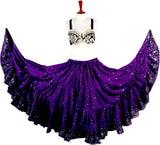 Jodha Maharani Skirt  100% Polyester Purple Pearl