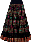 Block print skirt Maleficient with Padma border
