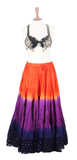 Wow Sari bindi border Skirt  Orange/Purple/Blue