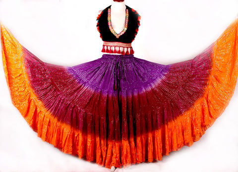 Lurex 3Tone Skirt Purple/Burgundy/Orange