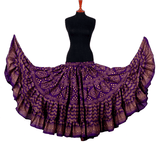 Block print assuit skirt purple/gold in polyester