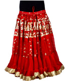 Belly dance Oriental Gold pasting skirt with Gold Border