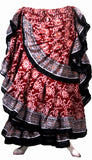 Block Print Skirt Burgundy/black