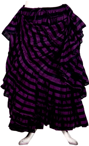 Block print Black Purple Stripe skirt