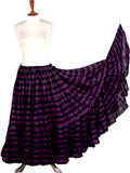 Block print Black Purple Stripe skirt