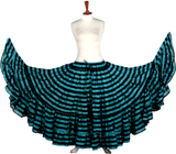 Block print Black Turqouise Stripe skirt