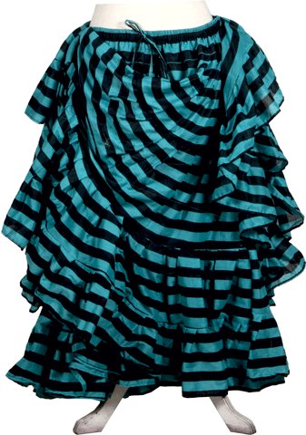 Black/Seagreen Stripe Skirt Block Print Skirt 25yards (100% Cotton)