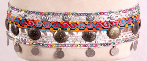 Tribal Kuchi brass button belt