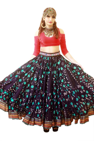 Jaipur multi dot padma skirt purple/turqouise