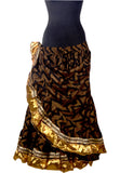 Block print skirt Cotton Jaquard Assuit Zig Zag Design Skirt with gold border